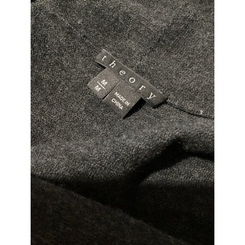 Theory Dark Gray 100% Wool Drape Open Front Cardi… - image 7